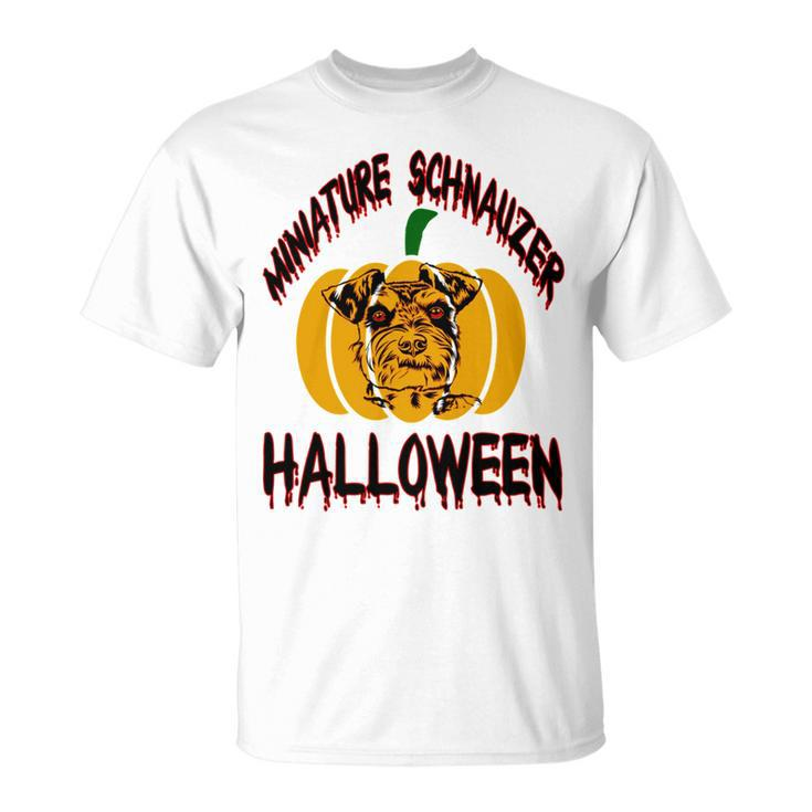 Miniature Schnauzer Halloween On All Hallows Night Unisex T-Shirt