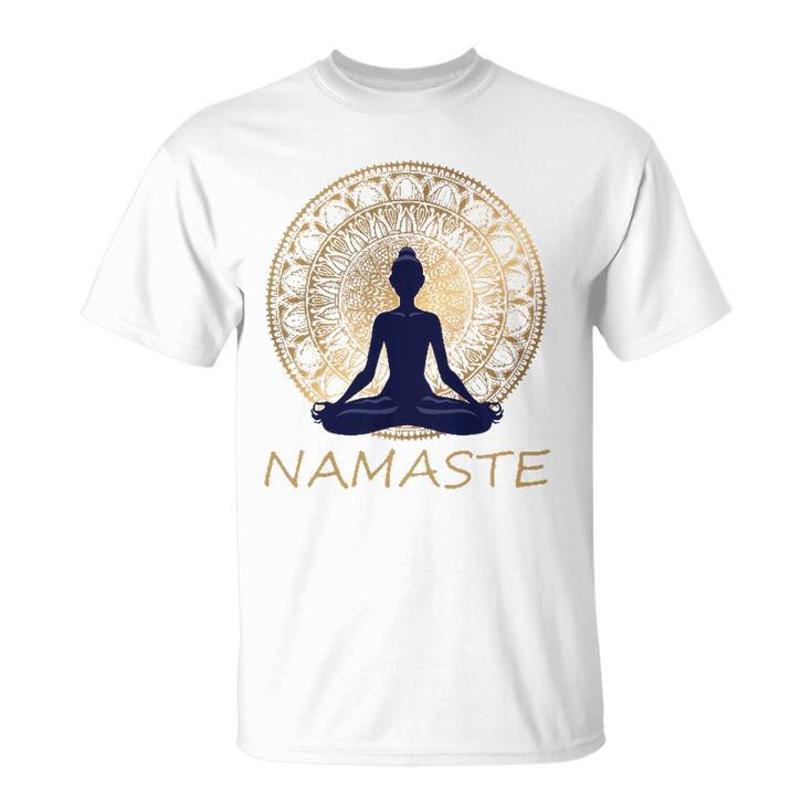 Namaste Yoga Dress Meditation Clothes Lotus Position Unisex T-Shirt