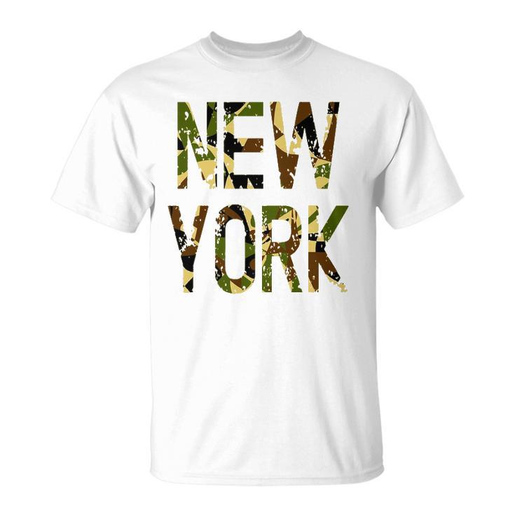New York Camo Distressed Gift Unisex T-Shirt