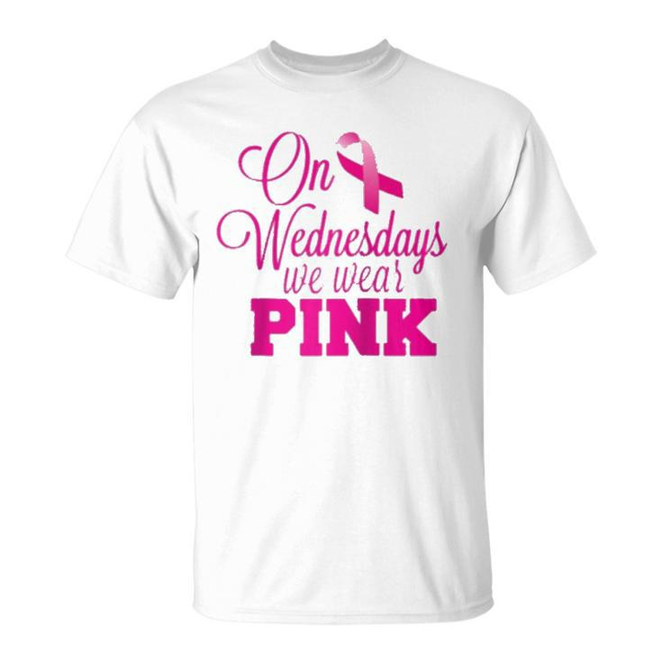On Wednesdays We Wear Pink Breast Cancer Awareness Raglan Baseball Tee Unisex T-Shirt