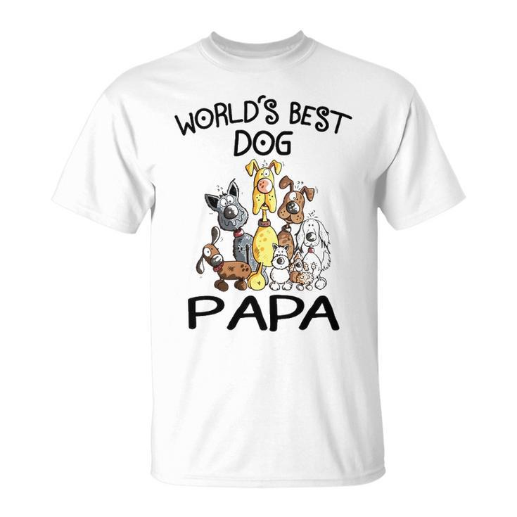 Papa Grandpa Worlds Best Dog Papa T-Shirt