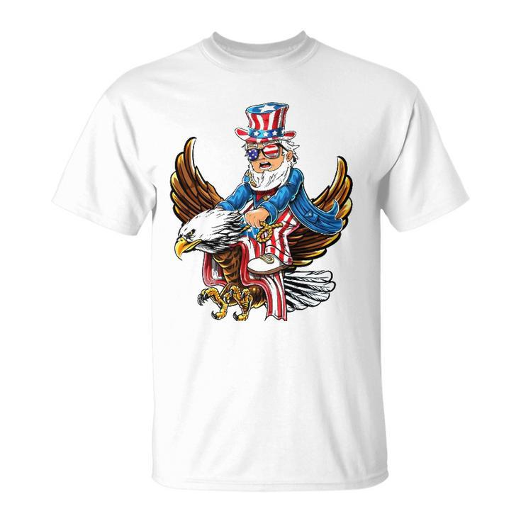 Patriotic Uncle Sam Bald Eagle 4Th Of July American Flag Boy Unisex T-Shirt