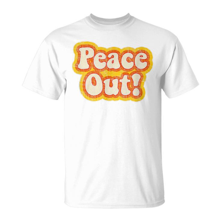Peace Out Vintage 1970S  Men Women Kids Unisex T-Shirt