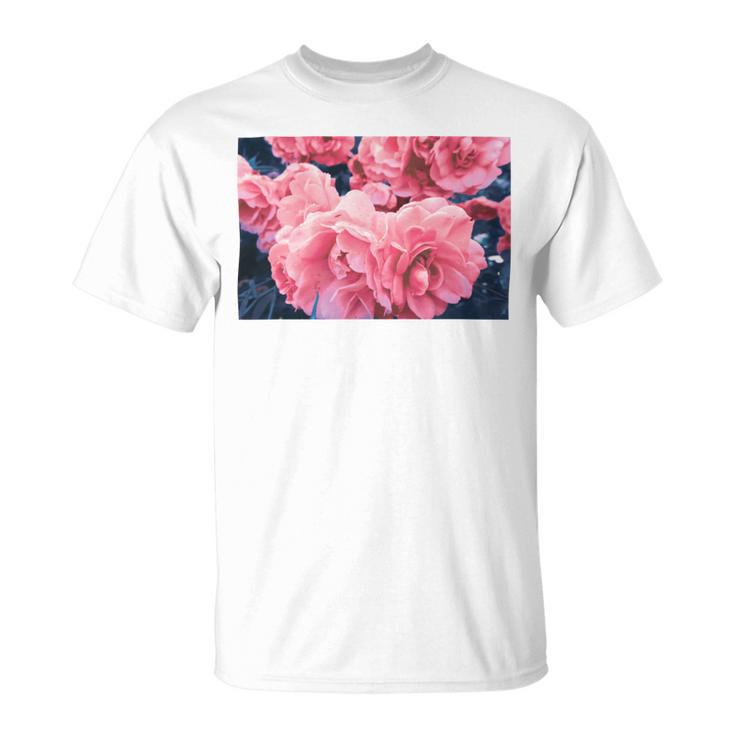 Pink Roses In Garden Unisex T-Shirt