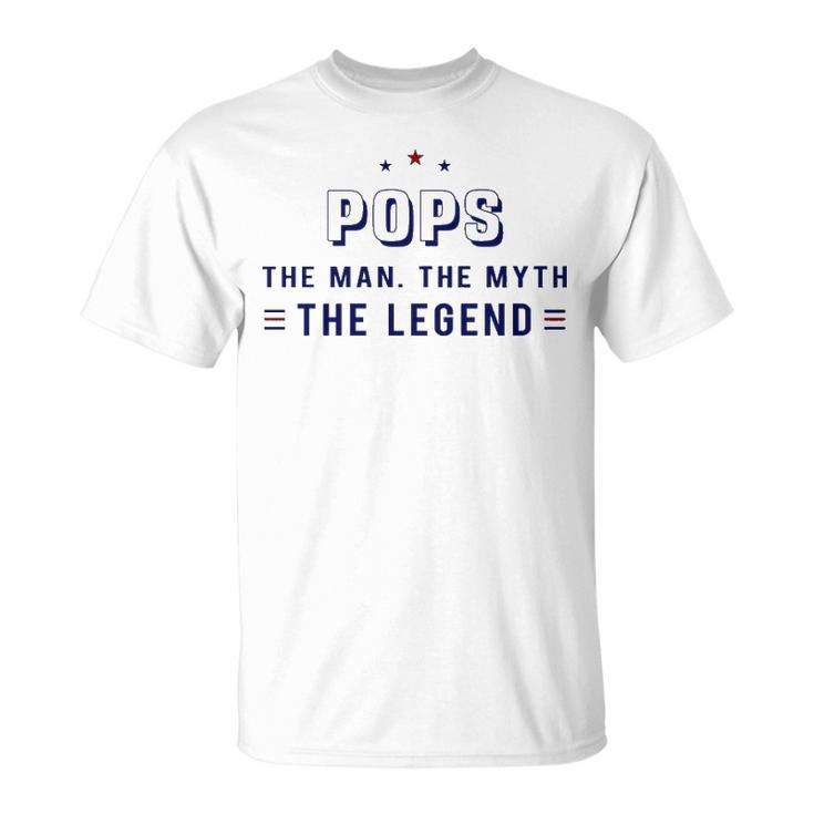 Pops Grandpa Pops The Man The Myth The Legend V2 T-Shirt