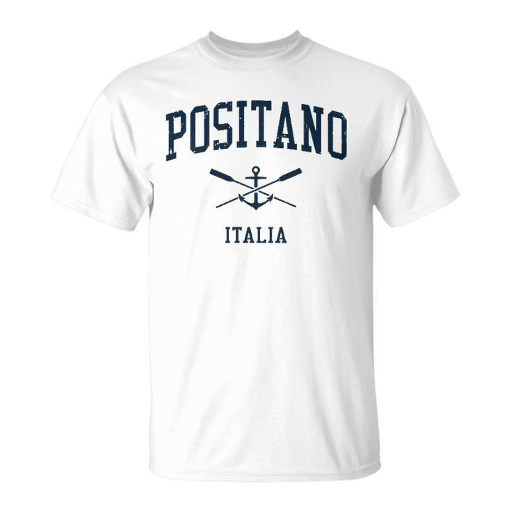 Positano Vintage Navy Crossed Oars & Boat Anchor Unisex T-Shirt