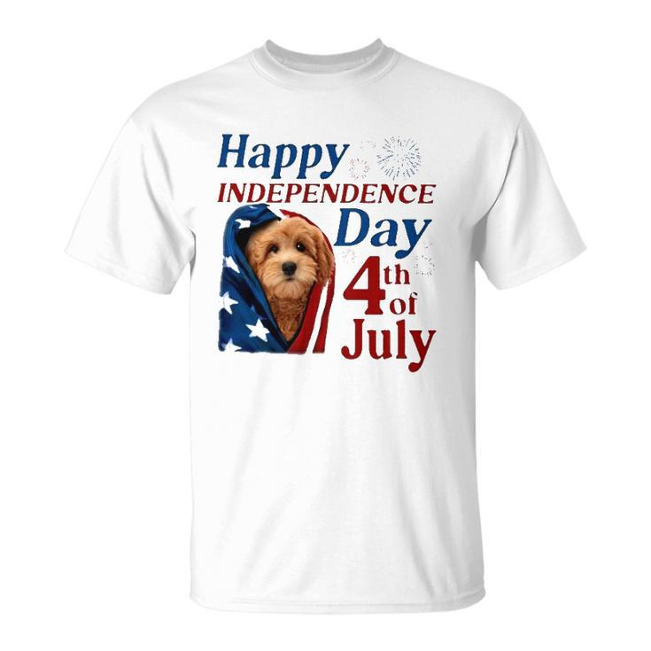 Red Goldendoodle Happy Independence Day 4Th Of July American Flag Unisex T-Shirt