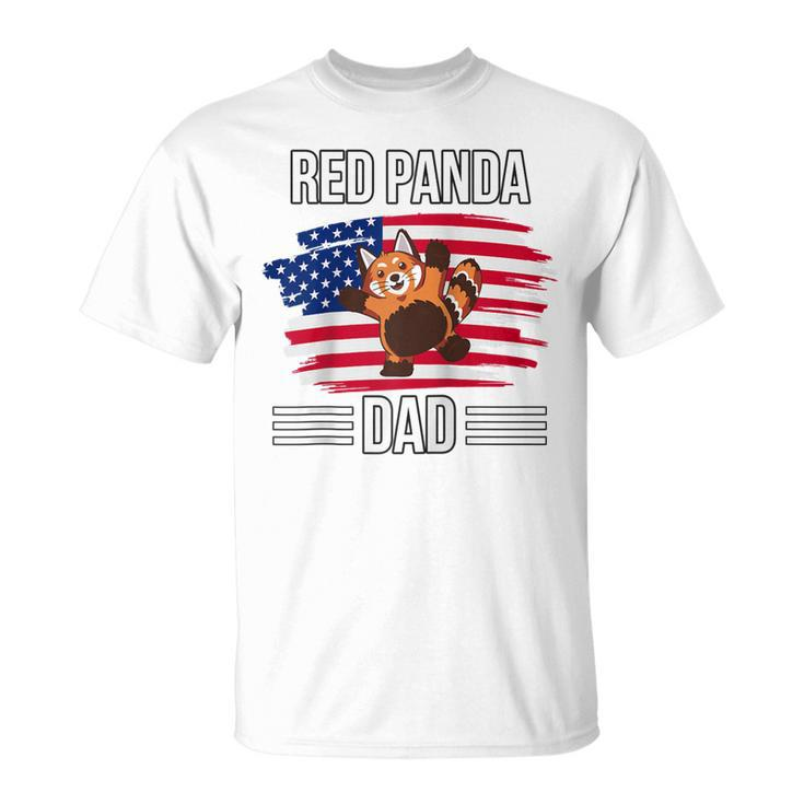 Red Panda Us Flag 4Th Of July Fathers Day Red Panda Dad  Unisex T-Shirt