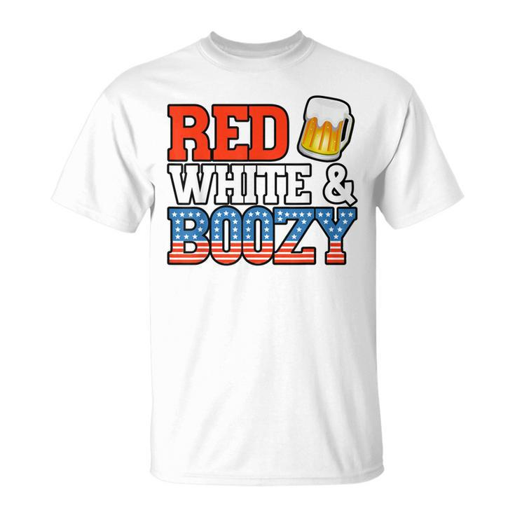 Red White And Boozy Funny 4Th Of July Drinking Crew Party  Unisex T-Shirt