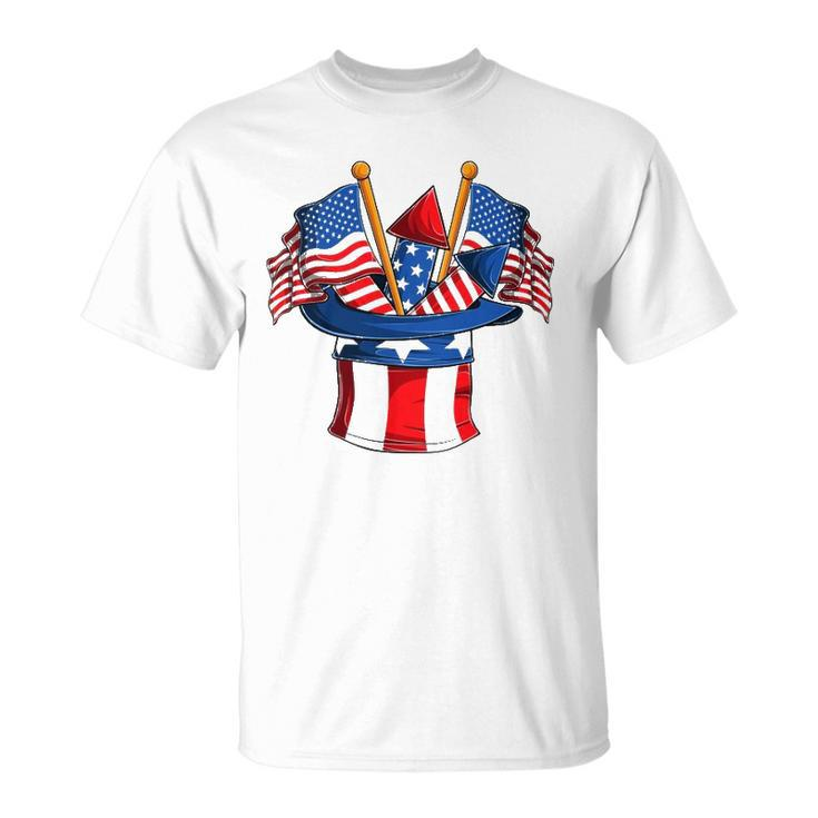 Retro 4Th Of July Hat Patriotic American Flag Vintage Unisex T-Shirt