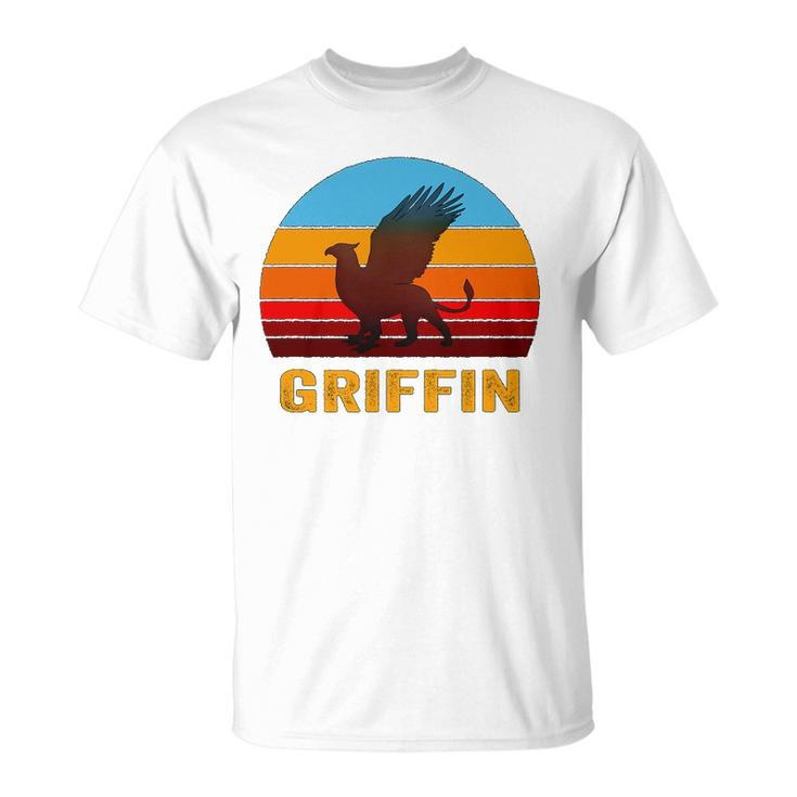 Retro Vintage Style Sunset Griffin Legendary Creature Unisex T-Shirt
