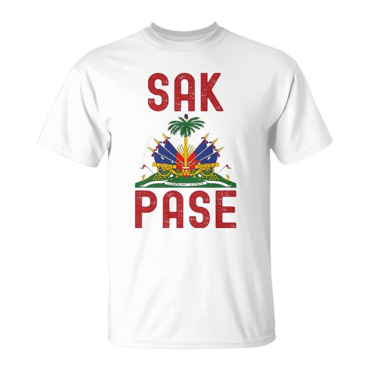 Sak Pase Haitian Flag Haitian Phrases Unisex T-Shirt