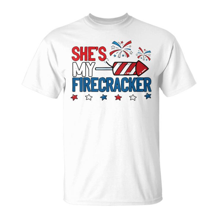 Shes My Firecracker 4Th July Matching Couples His And Hers  Unisex T-Shirt