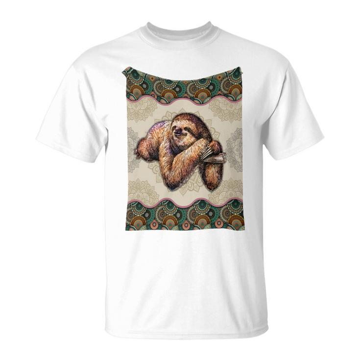 Sloth - Vintage Mandala Unisex T-Shirt