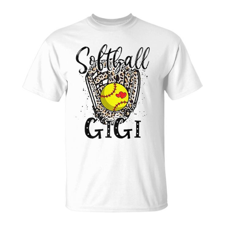 Softball Gigi Leopard Game Day Softball Lover Grandma Unisex T-Shirt