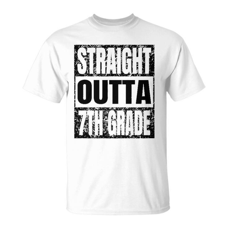 Straight Outta 7Th Grade Graduation Gifts Grad Class 2022 Education Unisex T-Shirt
