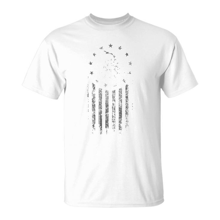 Tactical Black Gadsden Flag Snake Betsy Ross Stars Unisex T-Shirt