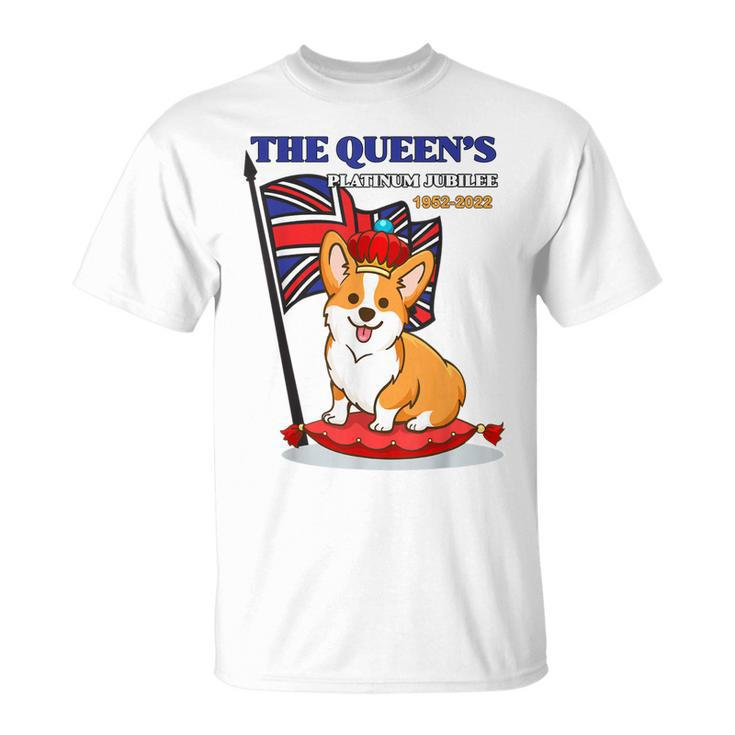 The Queen’S Platinum Jubilee 1952-2022 Corgi Union Jack  Unisex T-Shirt