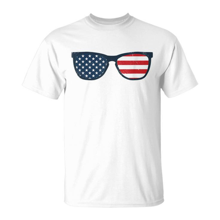 Usa Sunglasses Independence Day Men Women Gift Kids Vintage  Unisex T-Shirt
