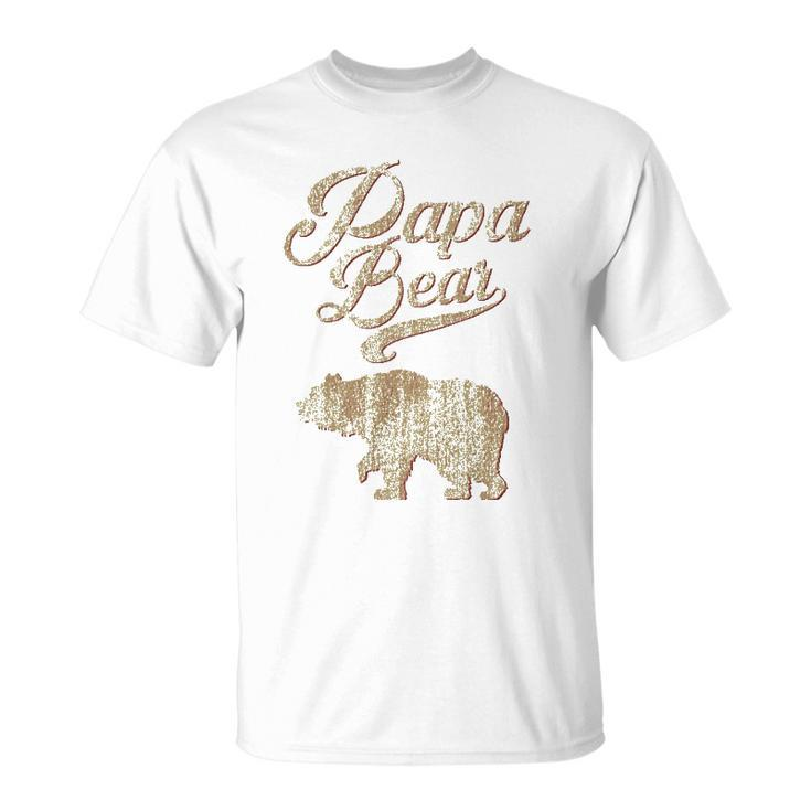 Vintage Papa Bear Dad Fathers Day Father Gift Tee Unisex T-Shirt