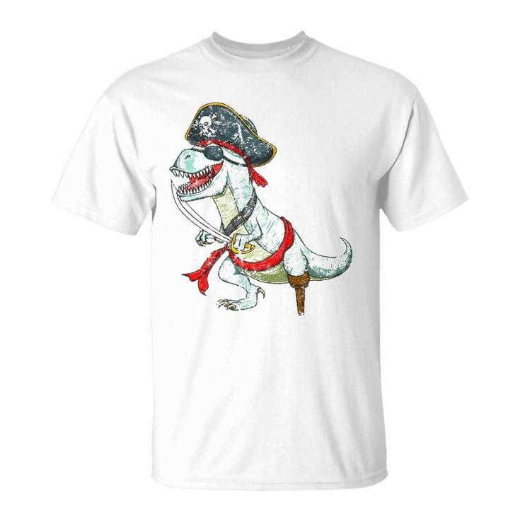 Vintage Pirate Dinosaurrex Funny Tyrannosaurus Halloween  Unisex T-Shirt