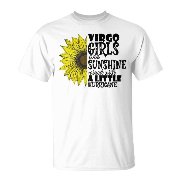 Virgo Girls Are Sunshine Mixed With A Little Hurricane V2 Unisex T-Shirt