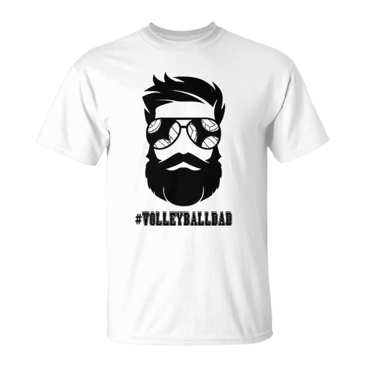 Volleyball Dad With Beard And Cool Sunglasses  Unisex T-Shirt