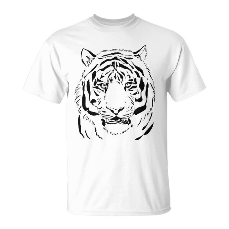 White Tiger Head For Men And Tiger Dad And Tiger Lover Unisex T-Shirt