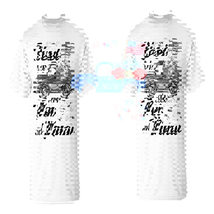 Women 4Th July American Flag Patriotic Blessed Mom Mamaw  Unisex T-Shirt