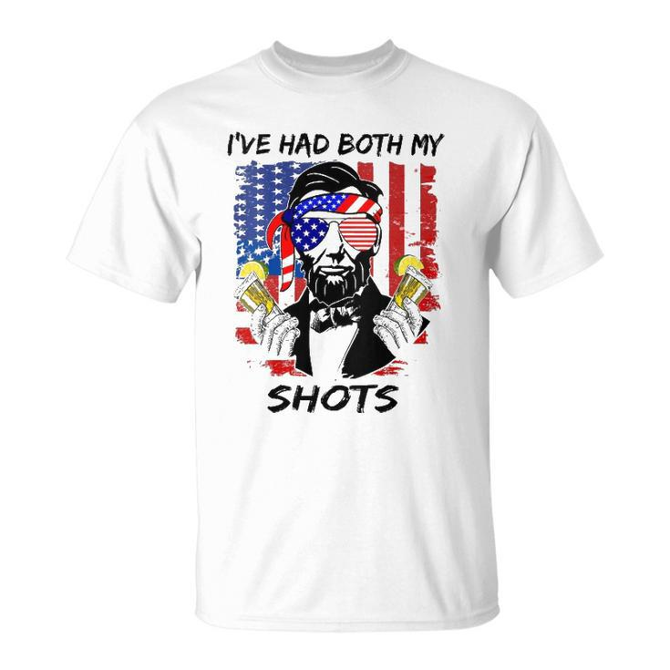Womens Lincoln 4Th Of July Ive Had Both My Shots Funny Men Women V-Neck Unisex T-Shirt