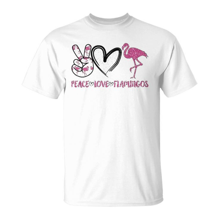Womens Peace Love Flamingos Funny Flamingo Lover Women Gift Unisex T-Shirt
