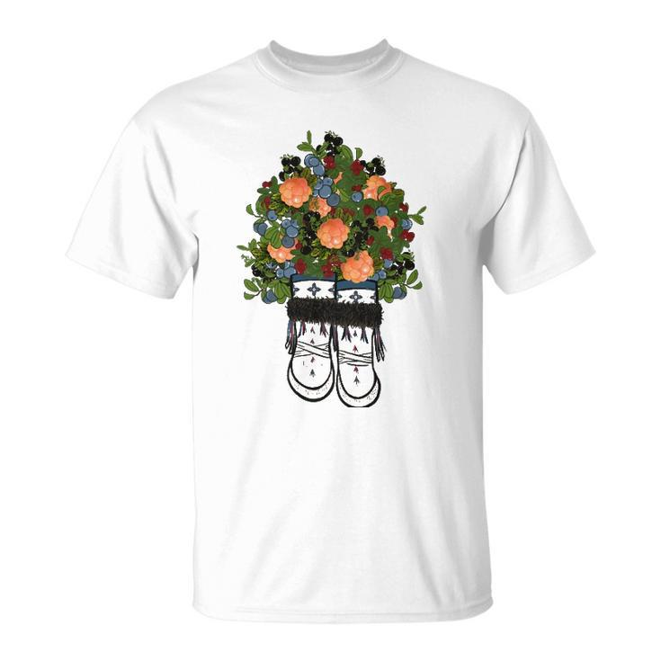 Womens Peach Flower On Boots Lovers Gift Unisex T-Shirt