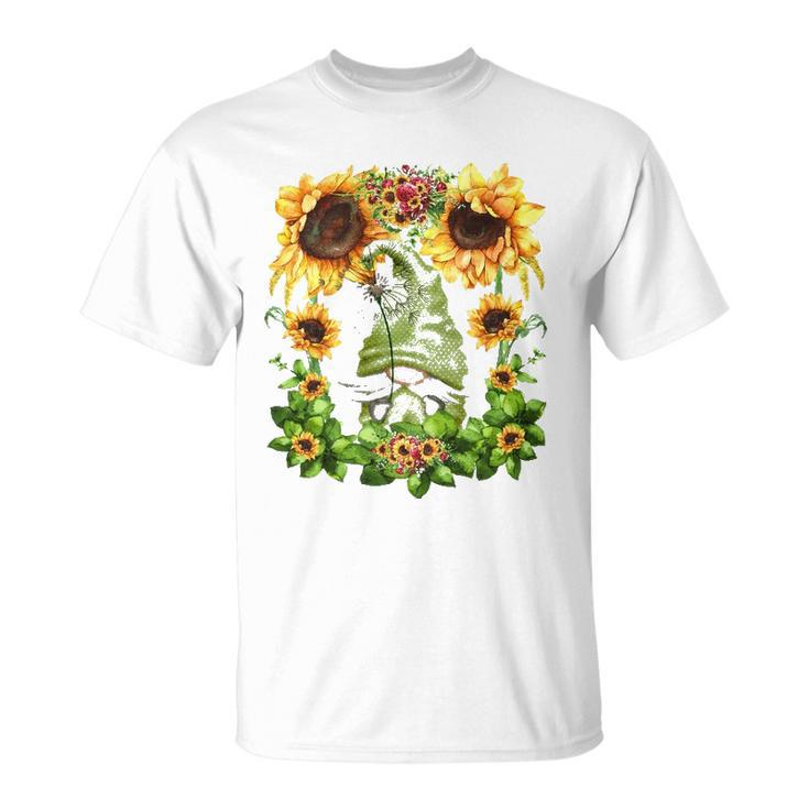Yellow Spring Flower Pattern For Women Cute Dandelion Gnome Unisex T-Shirt