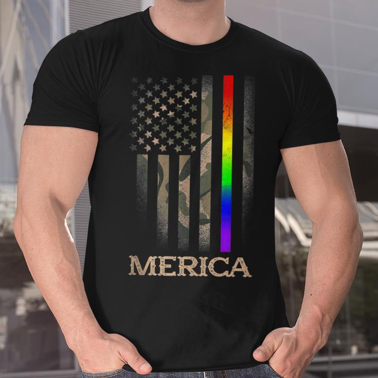 Lgbt Pride Rainbow Line Merica 4Th Of 