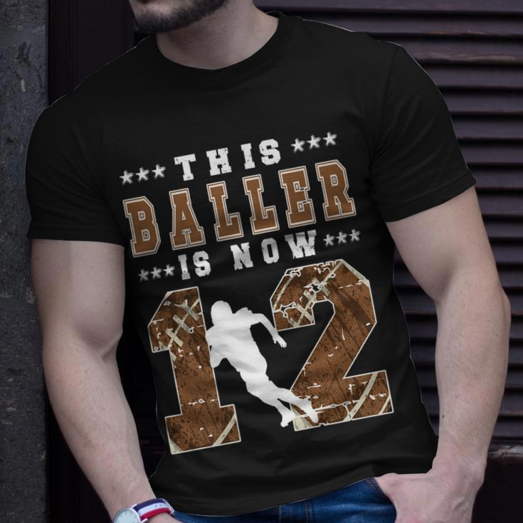 12Th Birthday Football Boy Twelve Year Old Football Player Unisex T-Shirt Gifts for Him