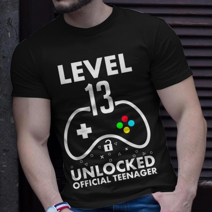 13Th Birthday Level 13 Unlocked Video Gamer Birthday Unisex T-Shirt Gifts for Him