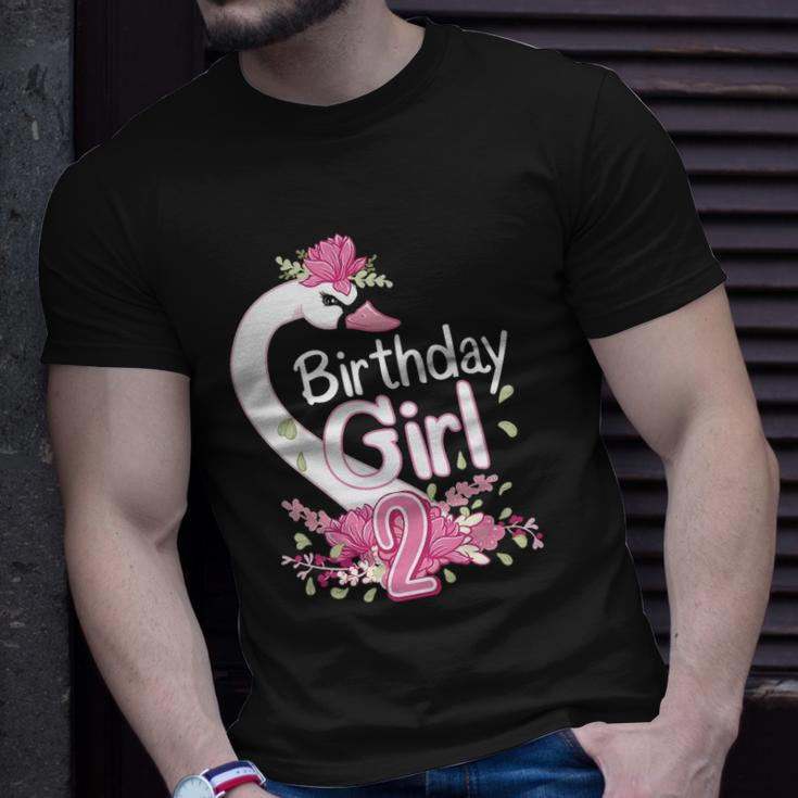 2Nd Birthday Wildlife Swan Animal 2 Years Old Birthday Girl Unisex T-Shirt Gifts for Him