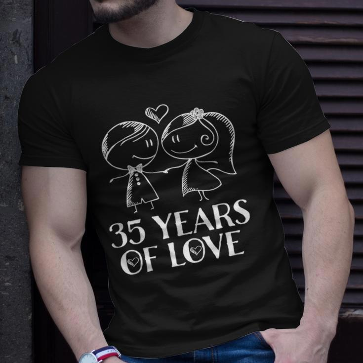 35Th Anniversary Couples 35 Year Wedding Anniversary Unisex T-Shirt Gifts for Him