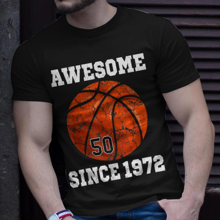 50Th Birthday Basketball Player 50 Years Old Vintage Retro Unisex T-Shirt Gifts for Him
