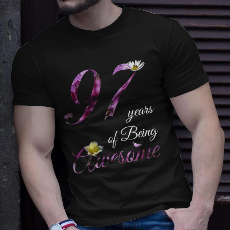 97 Years Old Awesome Floral 1925 97Th Birthday Gift Unisex T-Shirt Gifts for Him