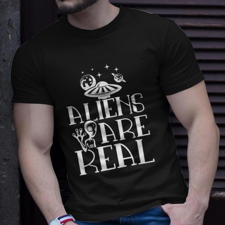 Aliens Are Real Space Ufo Outfit Extraterrestrial Gift Unisex T-Shirt Gifts for Him