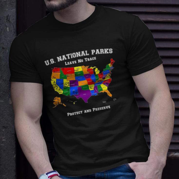 All 63 Us National Parks Design For Campers Hikers Walkers Unisex T-Shirt Gifts for Him