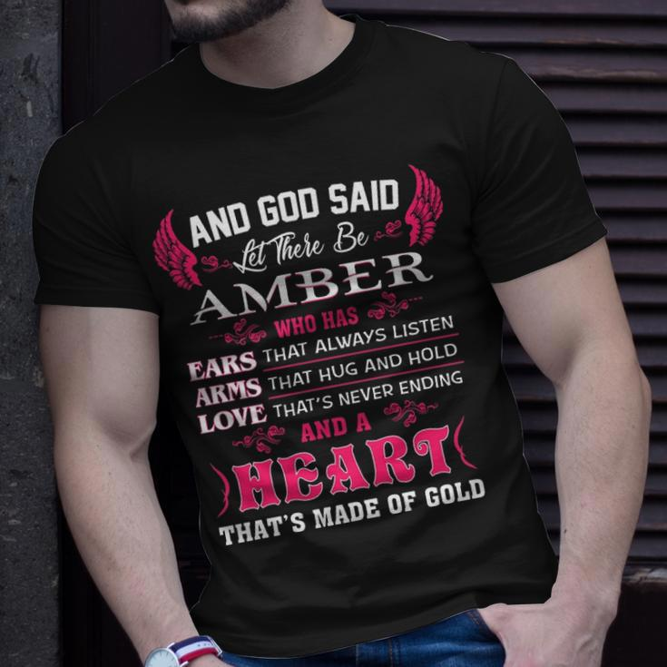 Amber Name And God Said Let There Be Amber T-Shirt Gifts for Him