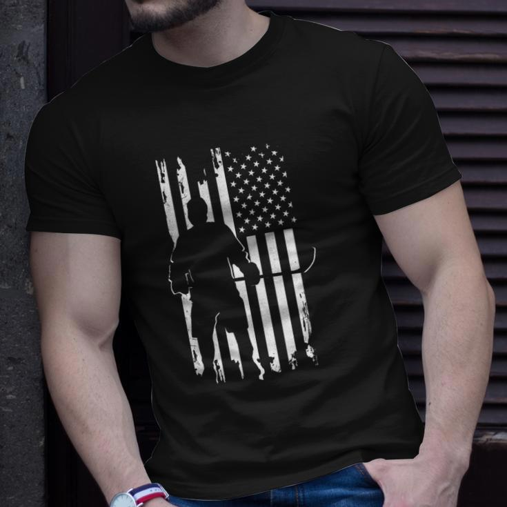 American Flag Hockey Apparel - Hockey Unisex T-Shirt Gifts for Him