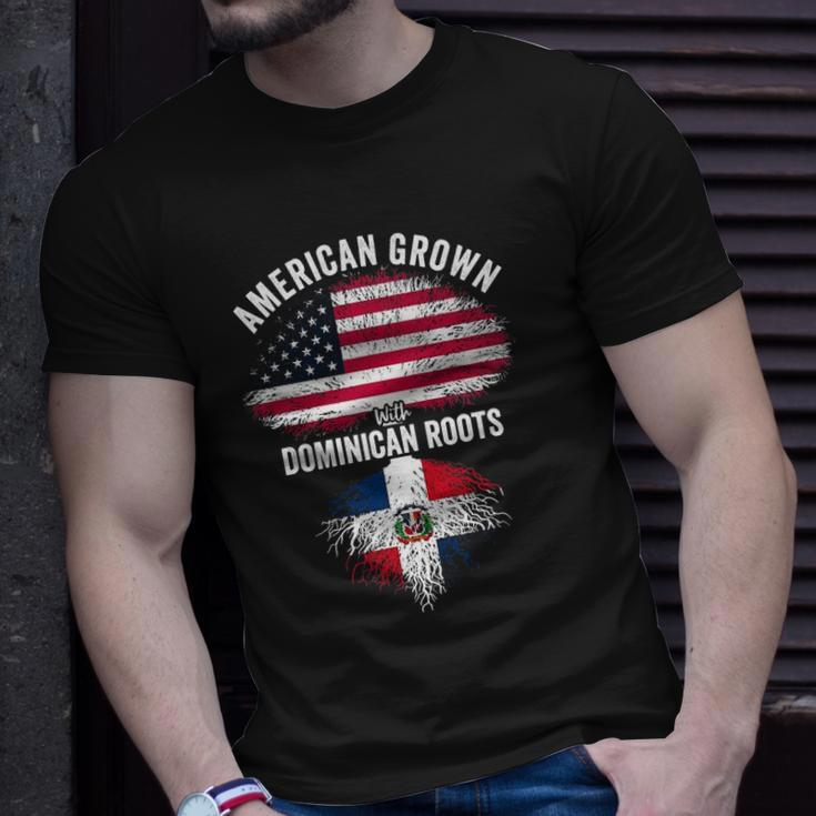 American Grown With Dominican Roots Usa Dominican Flag Unisex T-Shirt Gifts for Him