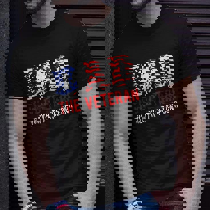 American Veteran Grandpa - Dad Veteran Myth Legend Unisex T-Shirt Gifts for Him