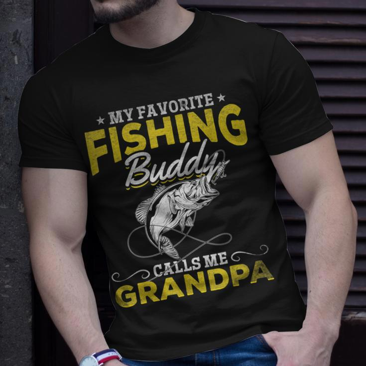 Angler I My Favorite Fishing Buddy Calls Me Grandpa Fishing T-shirt Gifts for Him