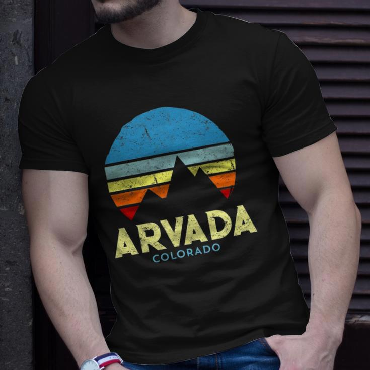 Arvada Colorado Mountains Vintage Retro Unisex T-Shirt Gifts for Him