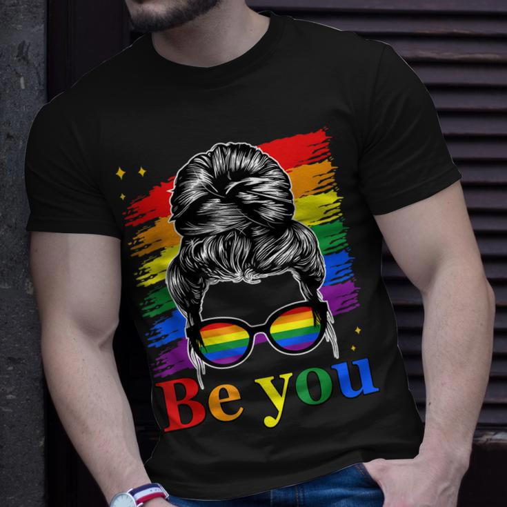 Be You Pride Lgbtq Gay Lgbt Ally Rainbow Flag Woman Face Unisex T-Shirt Gifts for Him