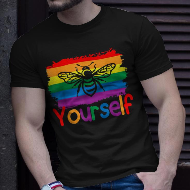 Bee Bee Bee Yourself Butterfly Gay Pride Lgbtq Funny Rainbow Bee Bee V12 Unisex T-Shirt Gifts for Him